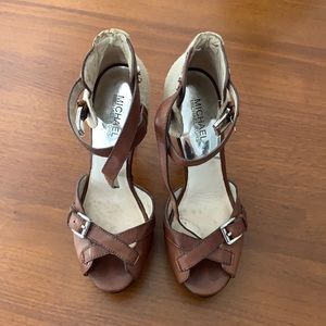 Michael Kors brown and tan heels size 7